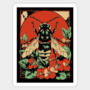 Gothic Asian Hornet Japanese Insect Art Symmetrical Wasp Design Sticker